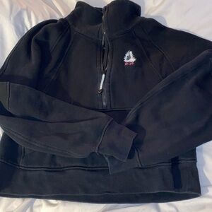 Lululemon Scuba Oversized Half-Zip Hoodie Cropped Black Womens Small Medium S/M